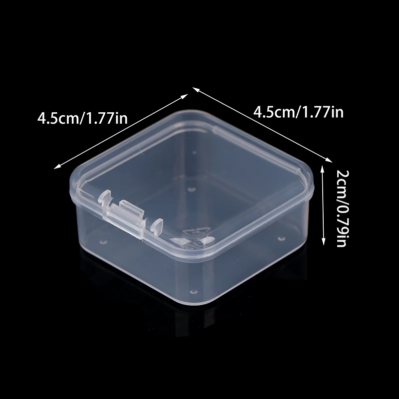 1 шт. мини-коробка для хранения с крышкой прозрачные квадратные пластиковые