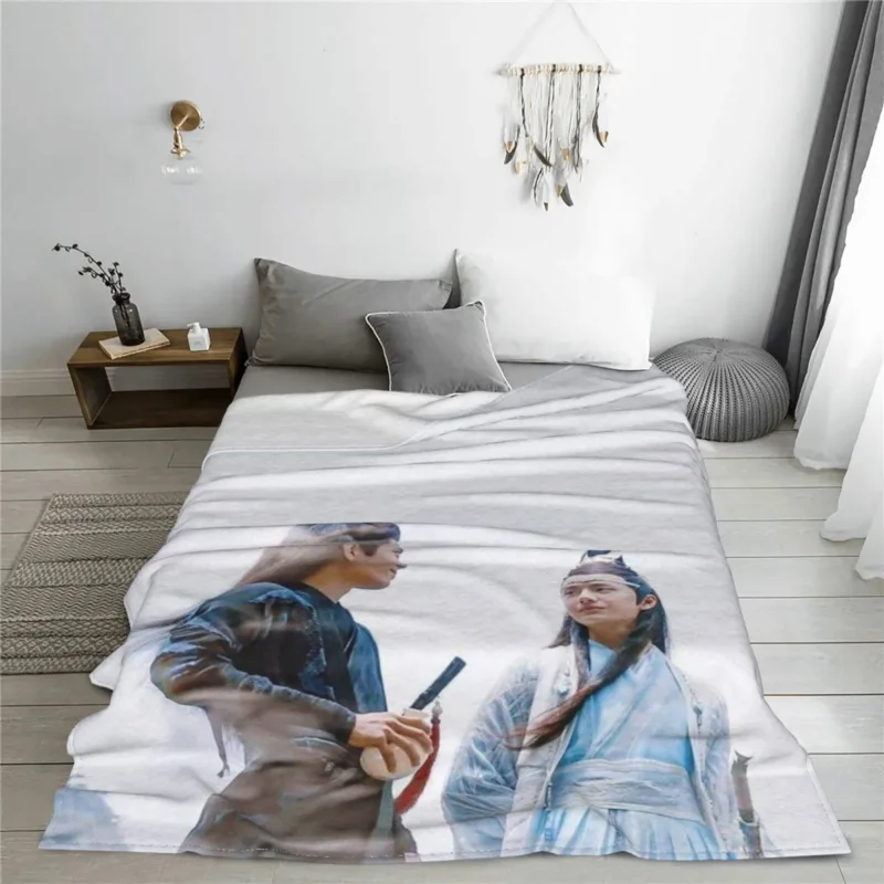 

Popular TV The Untamed Blanket Coral Fleece Plush Spring Autumn Mo Dao Zu Shi Warm Throw Blankets for Home Bedroom Thin Quilt