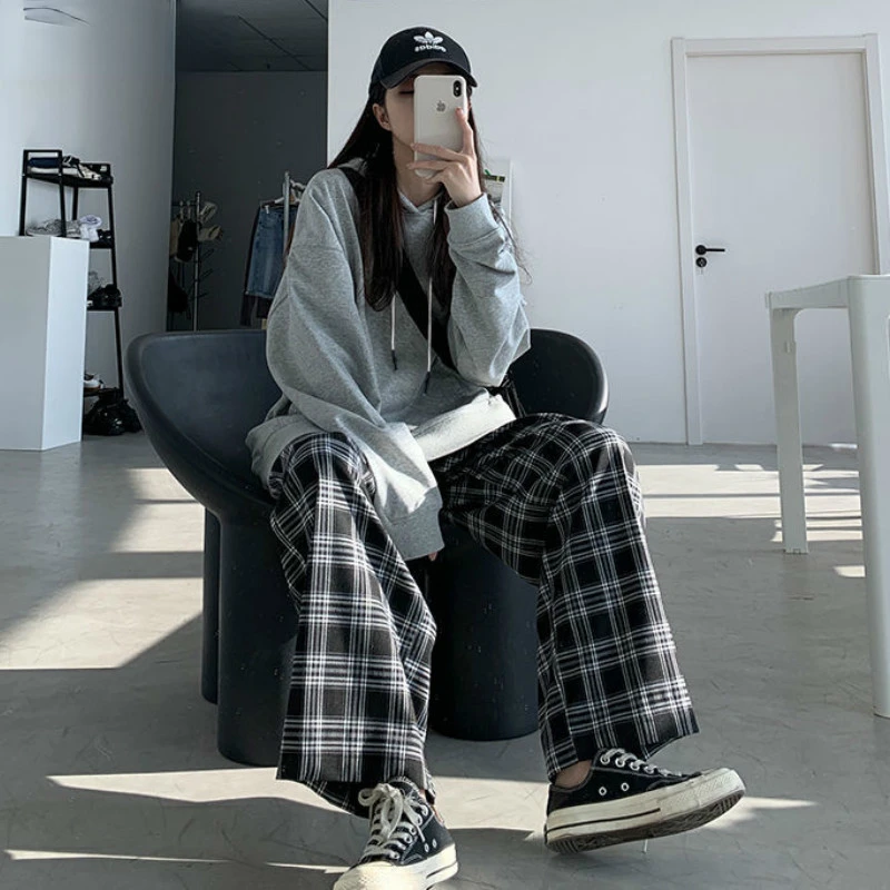

combinaison femme ropa aesthetic y2k clothesWide Leg Pants Womens Hot Sale Summer Fall Chic High Waist All-match Teens Streetw