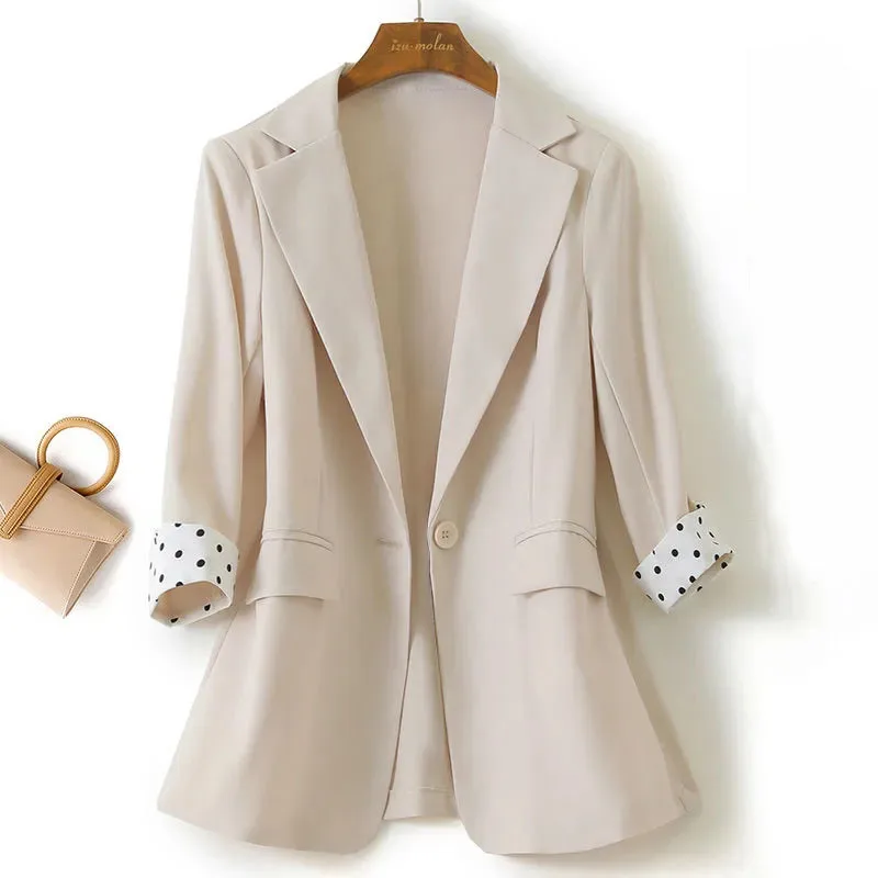 Женский Тонкий Блейзер повседневный простой свободный пиджак розового цвета в