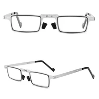 1 pc foldable ultra light metal screwless reading glasses with storage box business presbyopia glasses eyewear for men women