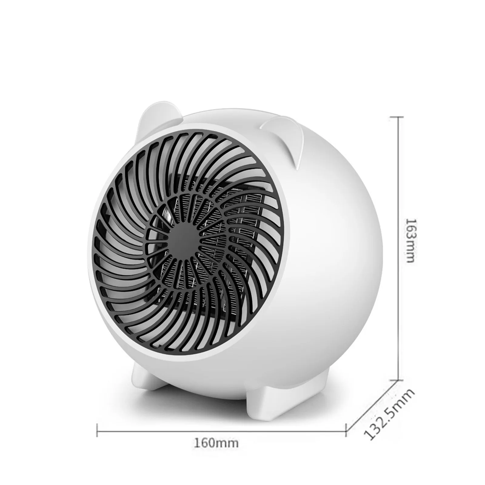 

Warm Fan Heating Fan 16.3*13.2*16cm 1pcs 500W ABS Desktop Heater Electric Heater Heater Leafless Fan High Quality