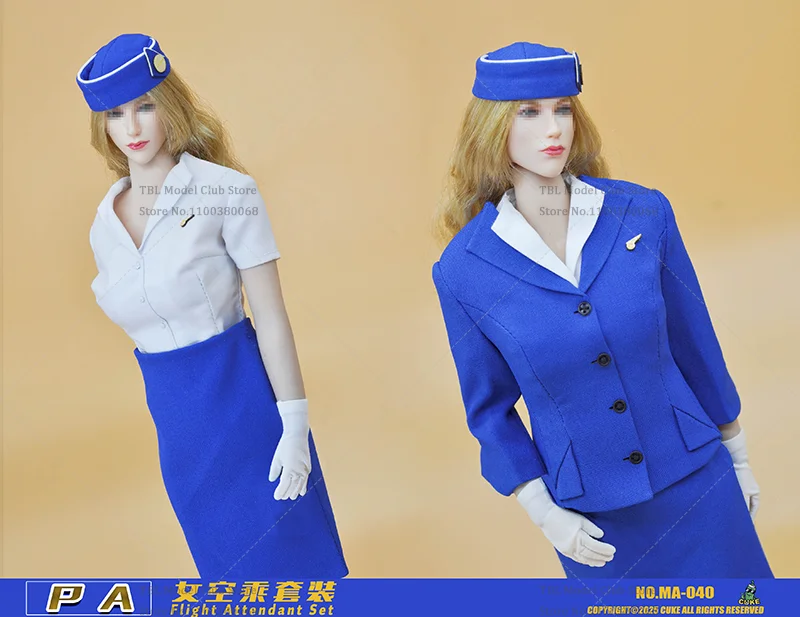 Фото CUKE TOYS MA-040, масштаб 1/6, женская одежда, профессиональный костюм членов бортового экипажа, синие комплекты для 12-дюймовых фигурок солдат №4