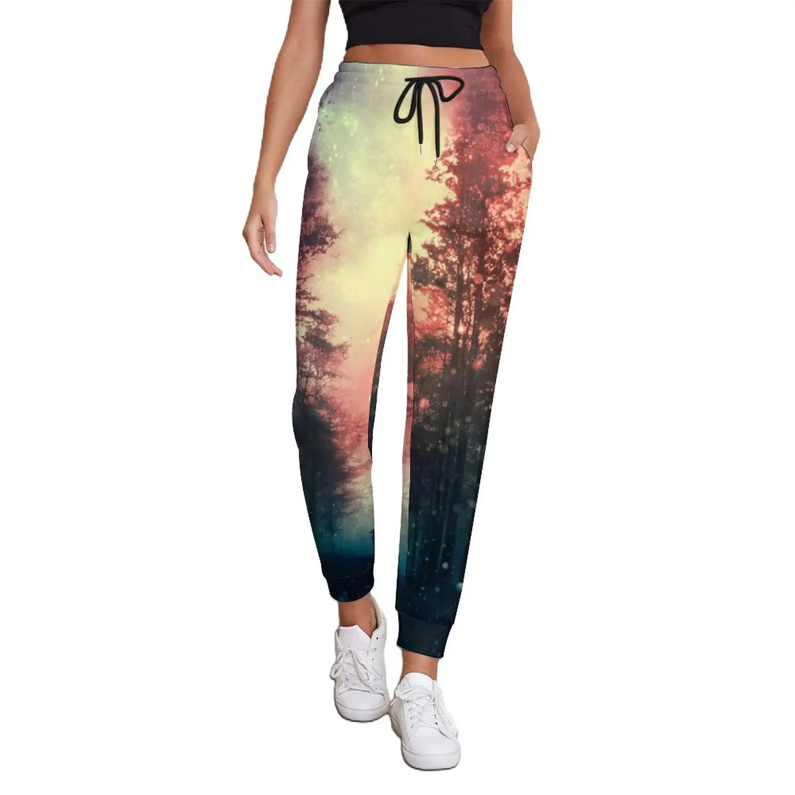 

Magical Forest Pants Sky And Stars Print Casual Oversize Joggers Spring Woman Pattern Street Wear Trousers