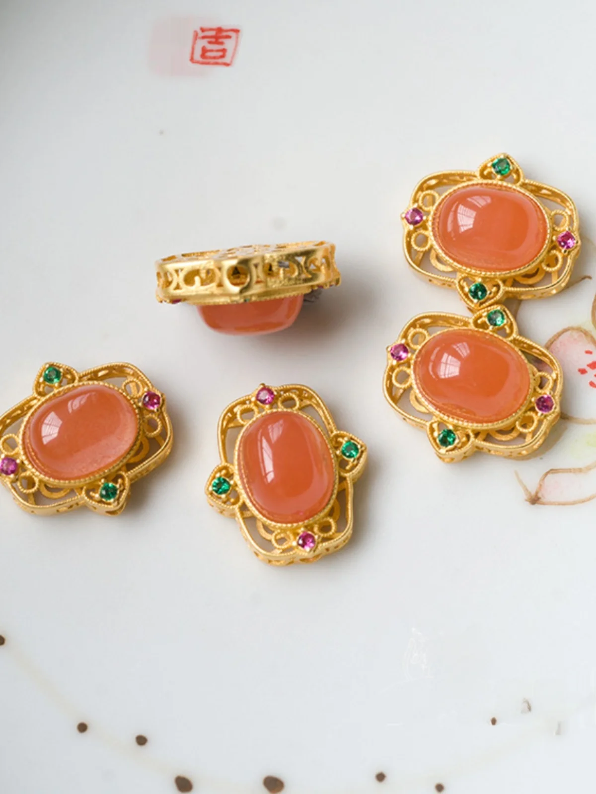 Бамбуковая слива инкрустированный пчелиным воском яшма аквамарин турмалин