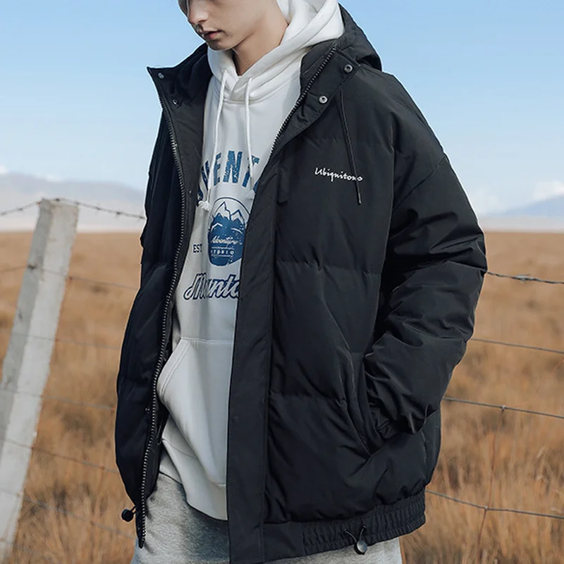 Oversized Pockets Loose Plus Velvet Women's Long-sleeve Streetwear Hoodie Letter Print Zipper Jacket Blouson Y2k Puffer Jacket