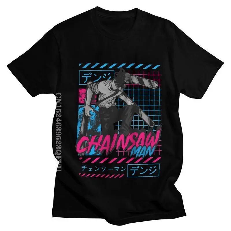 

Fashion Chainsaw Man Warrior Denji Tshirts Men Vintage Manga Anime T Shirt Streetwear Tee Tops Cotton Harajuku Tshirts