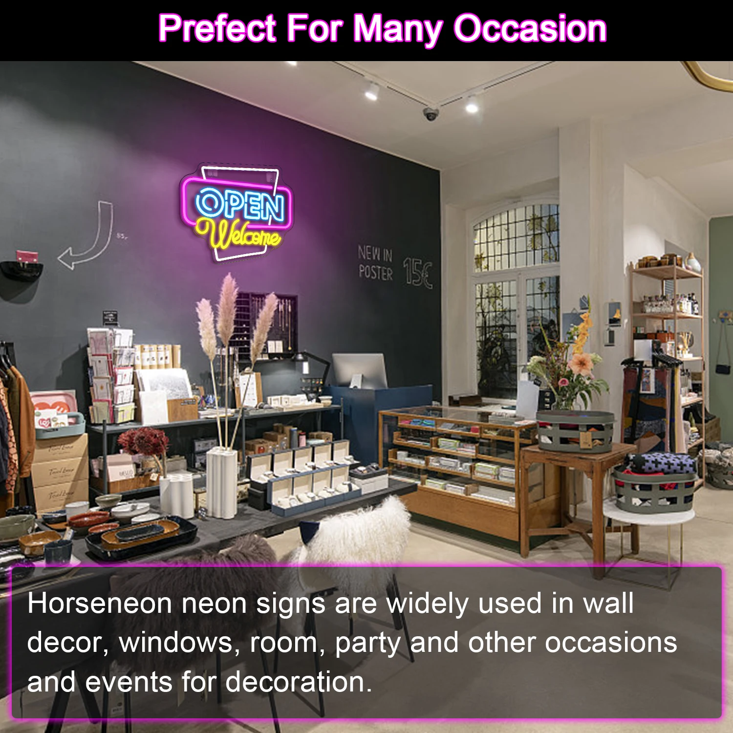 Открытая неоновая светодиодная вывеска открытая для украшения неоновых