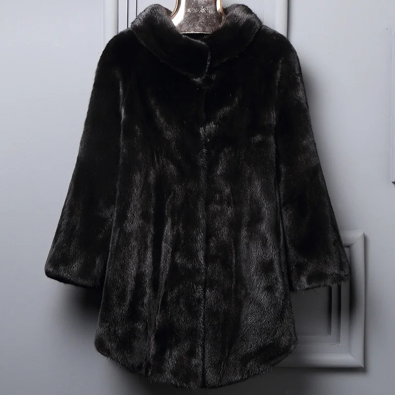 

whole luxury Imported mink fur coat 2023 winter outerwear long coats womens clothing stand collar clearance season promotion D15
