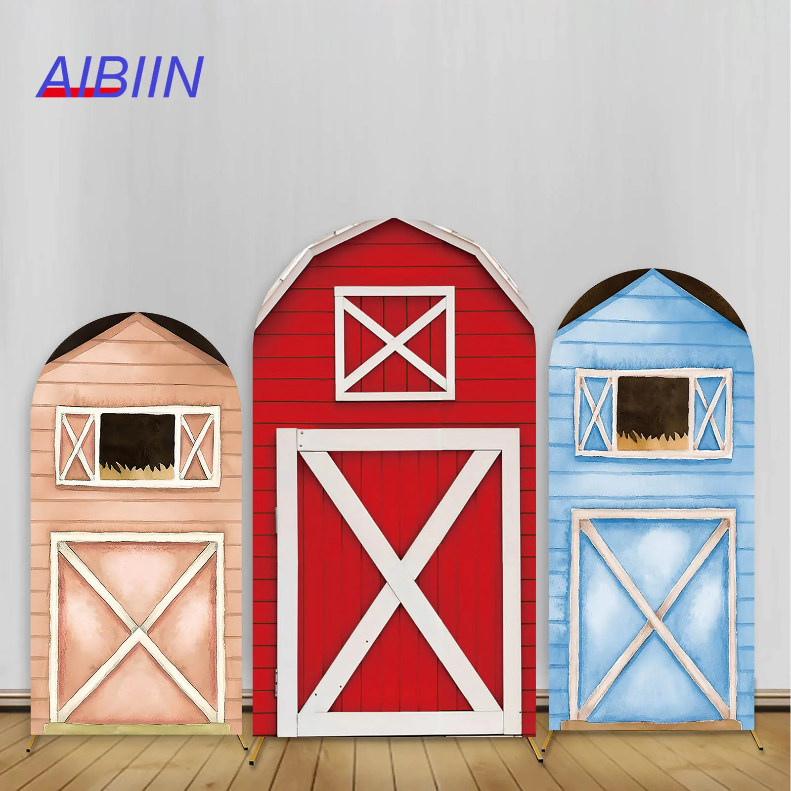 Фон для фотосъемки с изображением фермы свода сарая дверь дом мальчик девочка