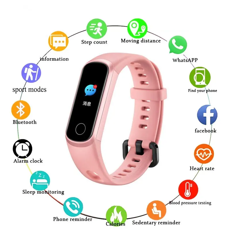 

Smart Wristband AMOLED Blood Oxygen Smart Watch Running Tracker Call Reminder Sleep Fitness Swimming Smart Bracelet