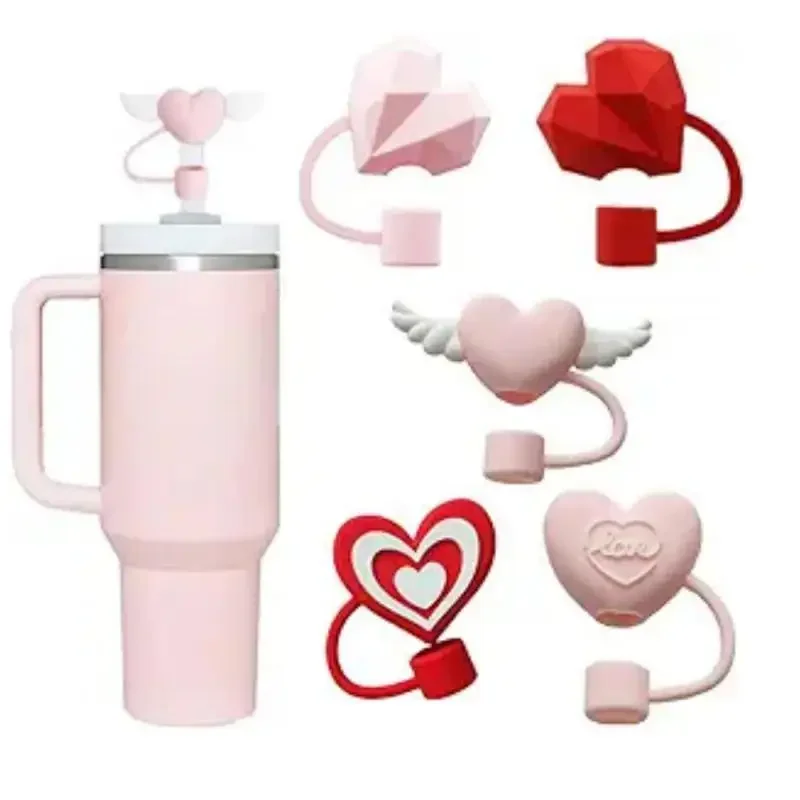 2024Straw Covers Cap Reusable Silicone Straw Toppers For Stanley Cup Leak-Proof Dust Proof Straws Cover Tumbler Accessories