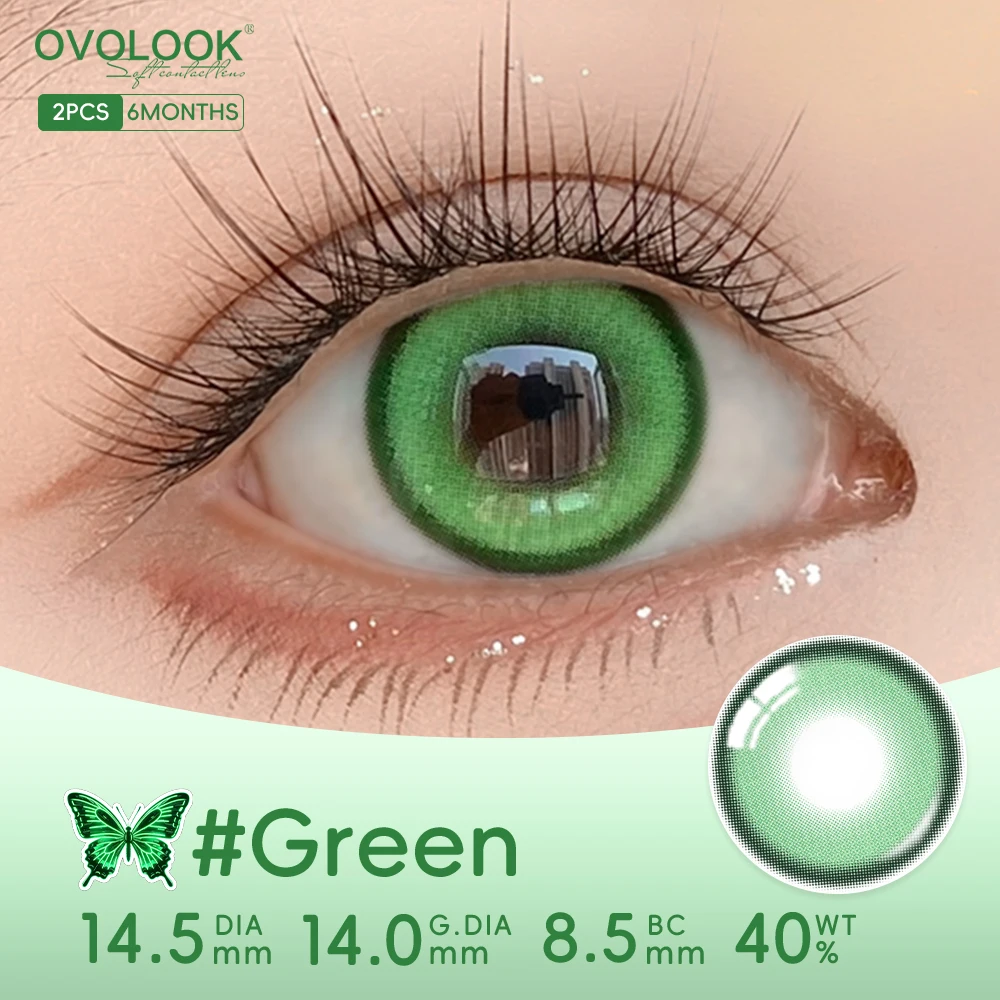 Фото OVOLOOK - Цветные контактные линзы для косплея в русском стиле, увеличивающие зрачок, цвета: Лесной зеленый/Темно-синий/Красный, для длительного ношения №3
