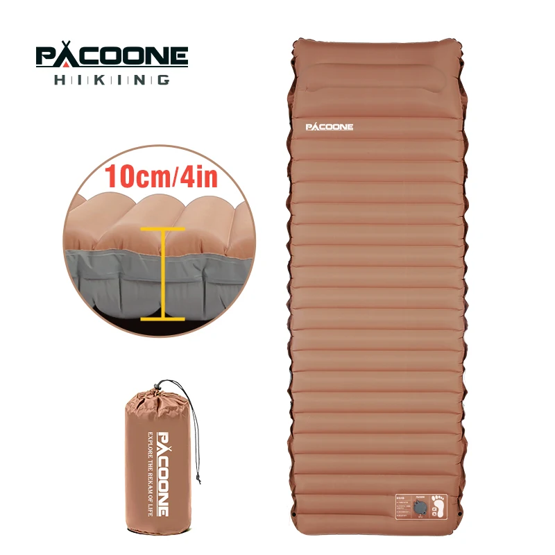 

PACOONE 10Cm Thicken Sleeping Pad Ultralight Self-inflating Air Mattress Splicing Bed Beach Picnic Mat Camping Tent Air Cushion