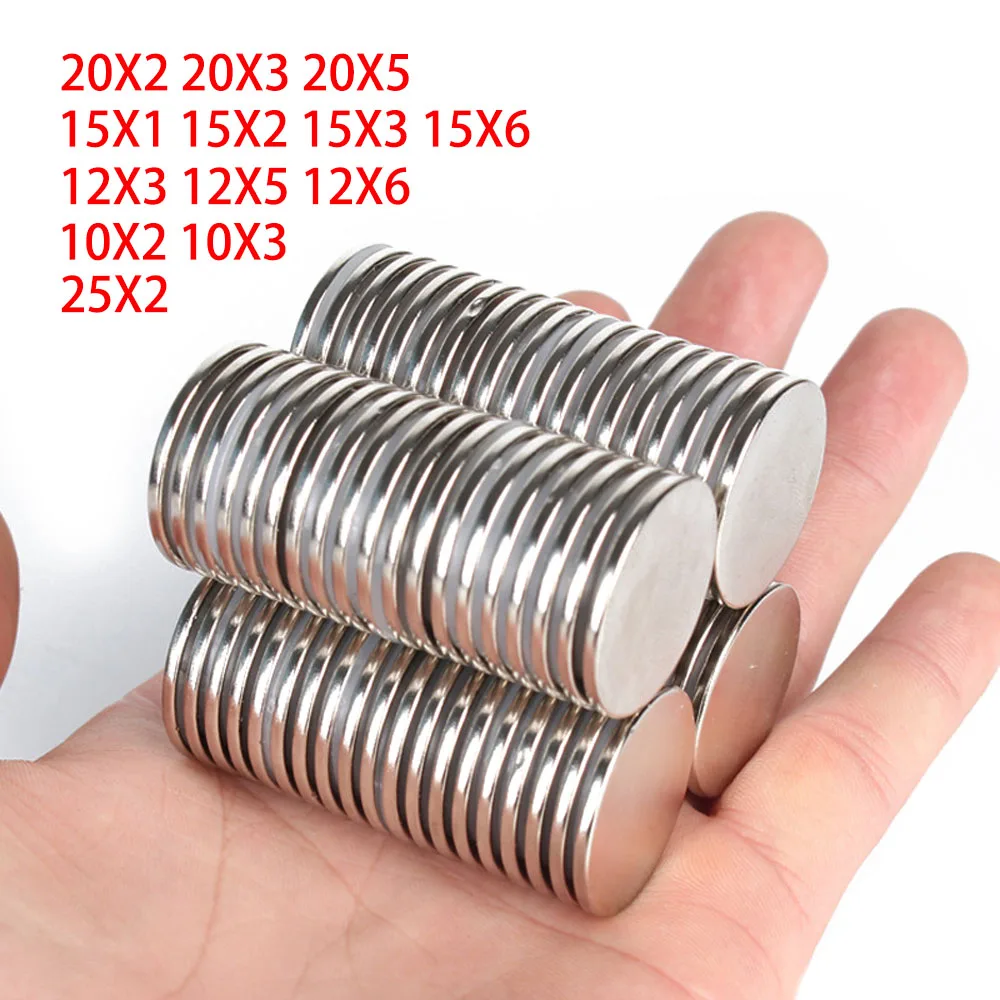 

25x2mm 20x3mm 15x3mm 12x3mm 10x3mm Small Round Neodymium Magnet Rare Earth Strong Powerful Permanent Fridge NdFeB Magnets DISC