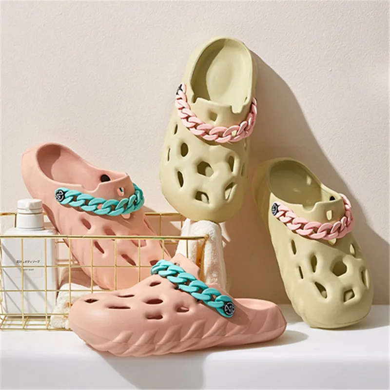 

2022 New Hollow Out Women Slippers Summer EVA Slides Comfortable Beach Shoes Woman Massage Clogs Outside Sandals Casual Mules