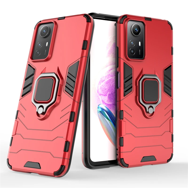 For Xiaomi Redmi Note 12S Case Cover Redmi Note 12S Capas Shockproof Back Armor Ring Magnetic Metal Holder Fundas Redmi Note 12S
