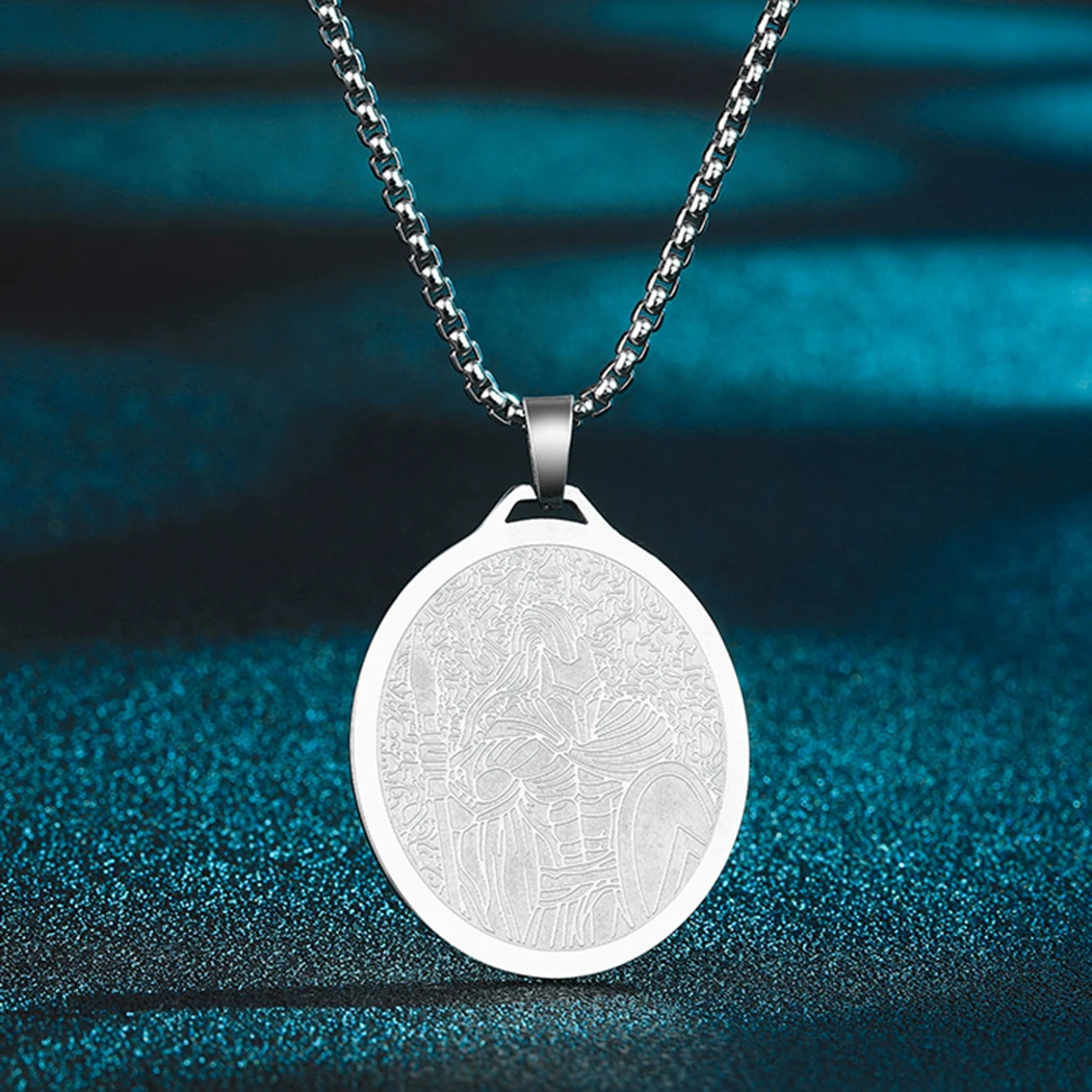 Цепочка с подвеской в виде спартанского шлема из нержавеющей стали |