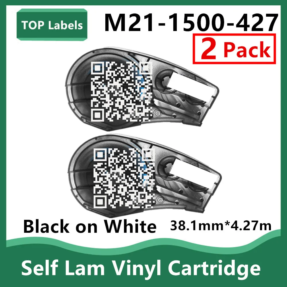 1~2PK Self Lam Vinyl Maker Cartridge M21 1500 427 Use Labeller Handheld Label Printer Control Panels,Electrical Panels,Datacom