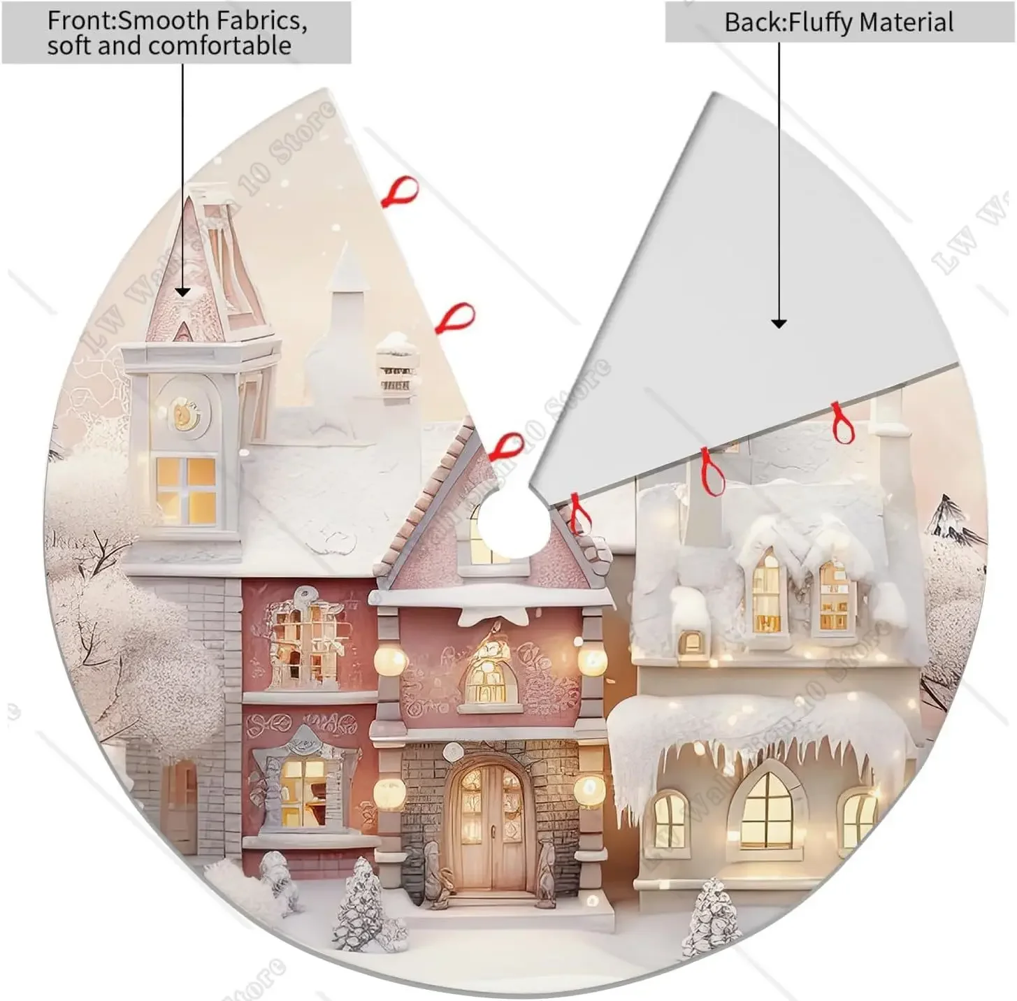 Зимние сцены Рождественский домик юбка для рождественской елки Винтажный