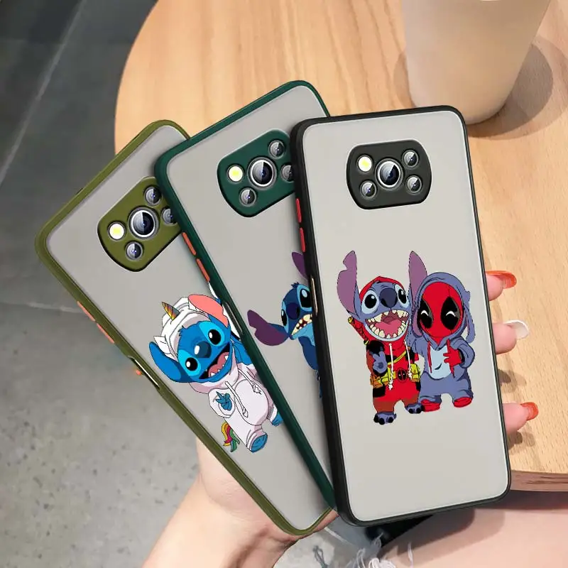 

Disney Stitch For Xiaomi Poco X3 GT NFC M3 Note 10 11 Ultra Lite 10T CC9 Pro 10S Frosted Translucent Phone Case