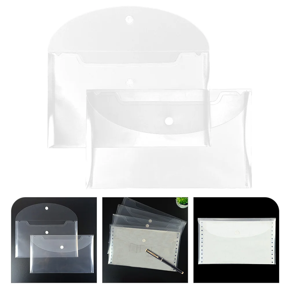 

20pcs Transparent Receipt Organizers Desktop Documents Bags Paper File Container