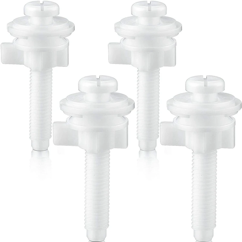 

4PCS Toilet Seat Hinge Bolt Screws With Plastic Nuts And Washers Toilet Seat Replacement Parts Kit