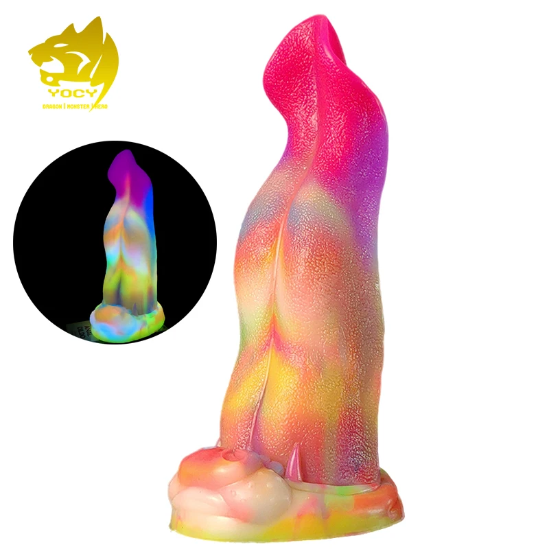 YOCY Large Anal Sex Toy Soft Silicone Realistic Wolf Tongue Dildo 8cm Thick Fantasy Butt Plug Flirt Masturbator Women Adult Game