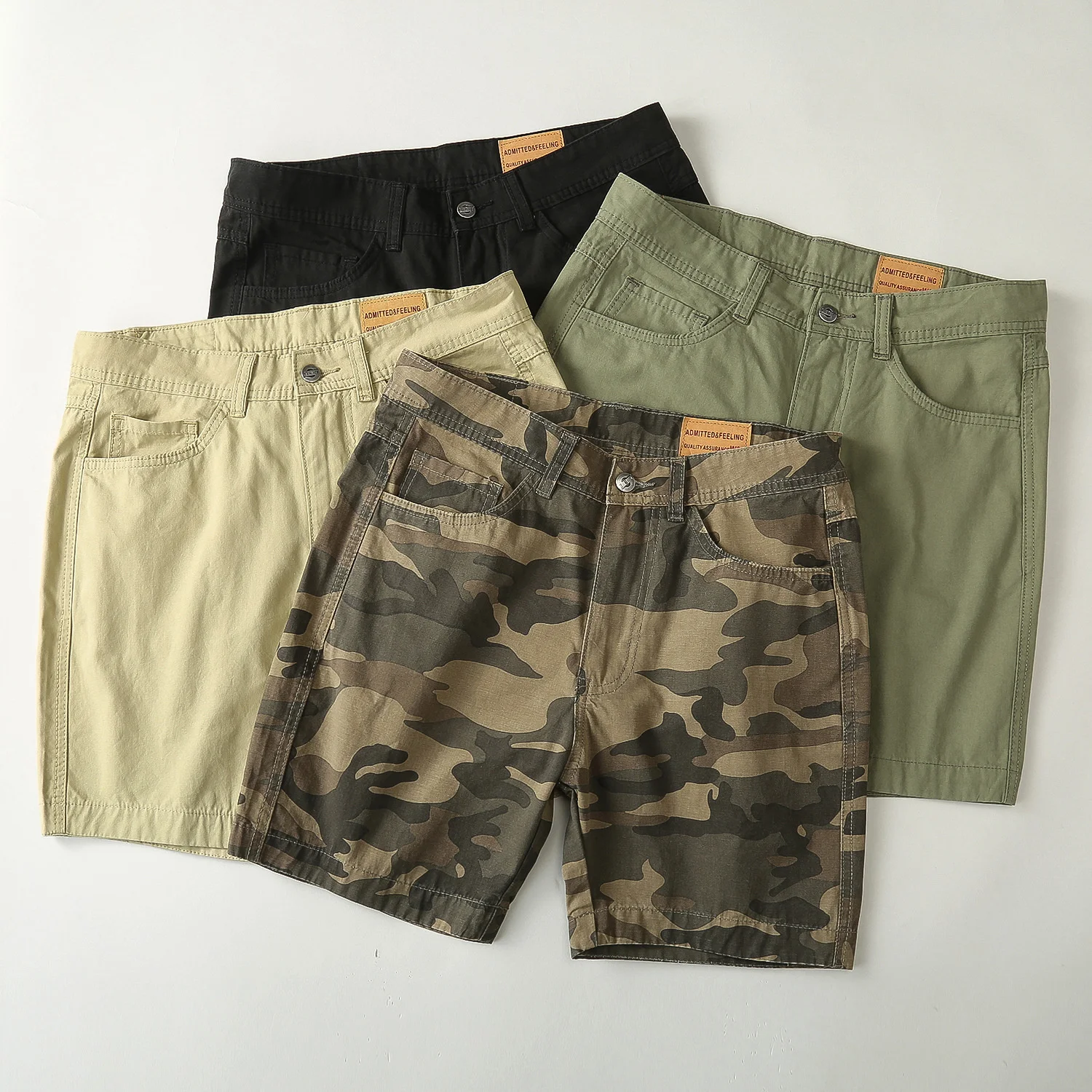 

Men's Summer Casual Shorts Safari Style Overall Pants Camouflage Retro Cargo Beach Jogger