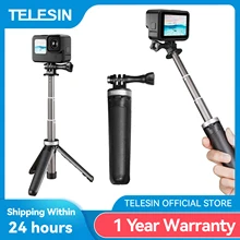 TELESIN Mini Selfie Stick Tripod Portable Plastic Adjustable Length for GoPro Hero 5 6 7 8 9 10 11 DJI Osmo Action Insta360 