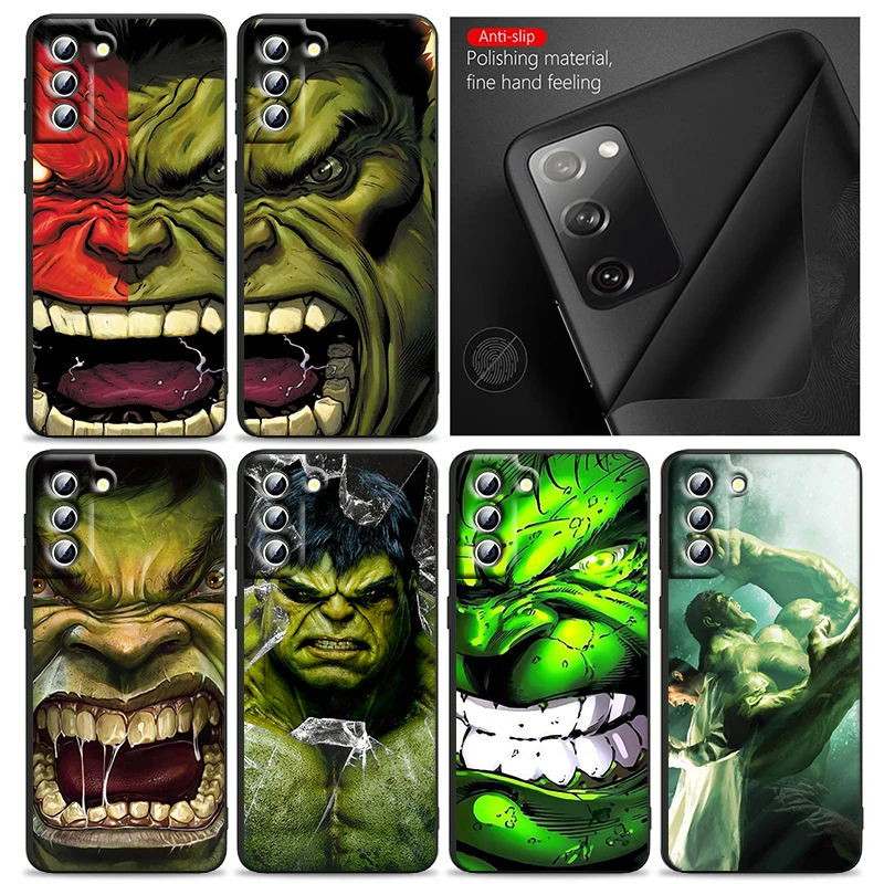 

Marvel Avengers Superheroe Hulk Phone Case For Samsung S22 S21 S20 Ultra FE S10 S9 S8 Plus 4G 5G S10 Edge Silicone TPU Cover