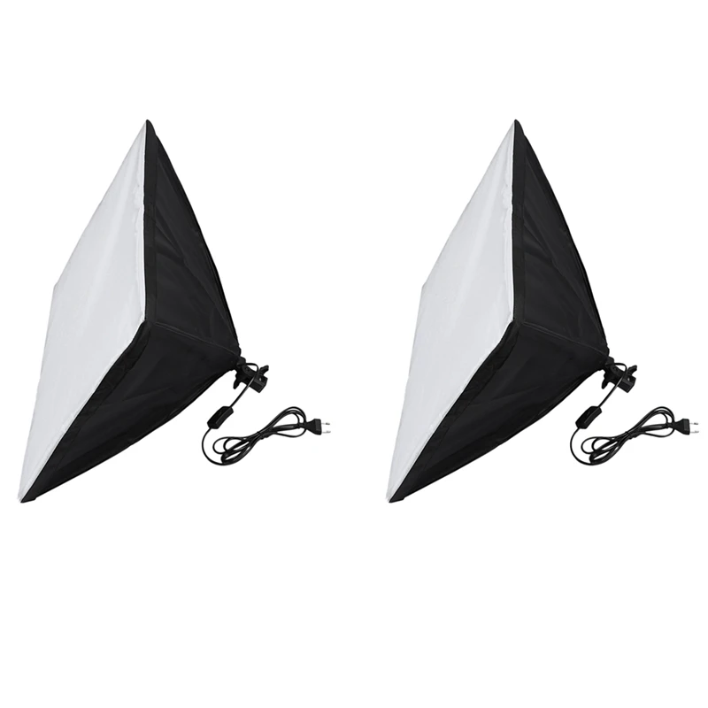 

2Pcs 50 X 70Cm Photo Video Studio Continuous Lighting Softbox E27 Holder Soft Box