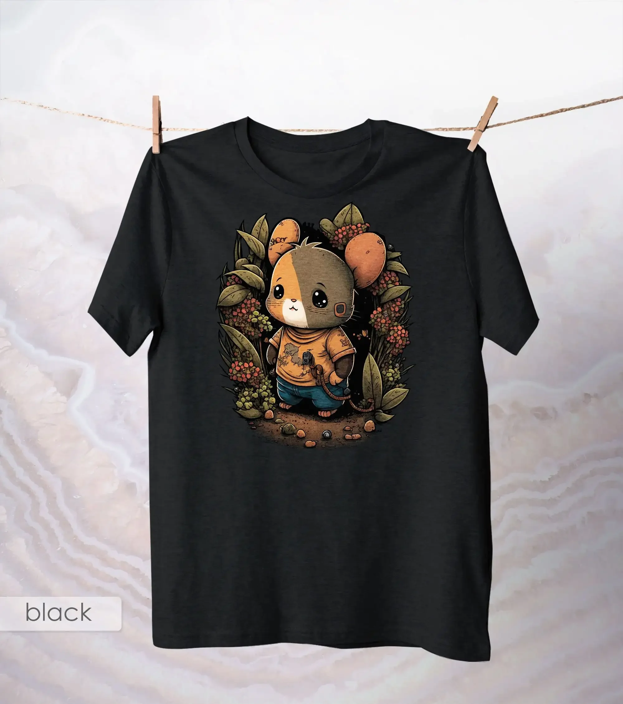 Художественная футболка с рисунком мыши для любителей животных одежда в стиле