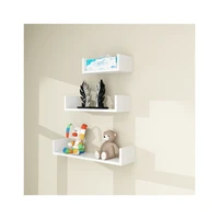 high quality wall mounted wooden floating shelf storage support frame decoration home furnishings