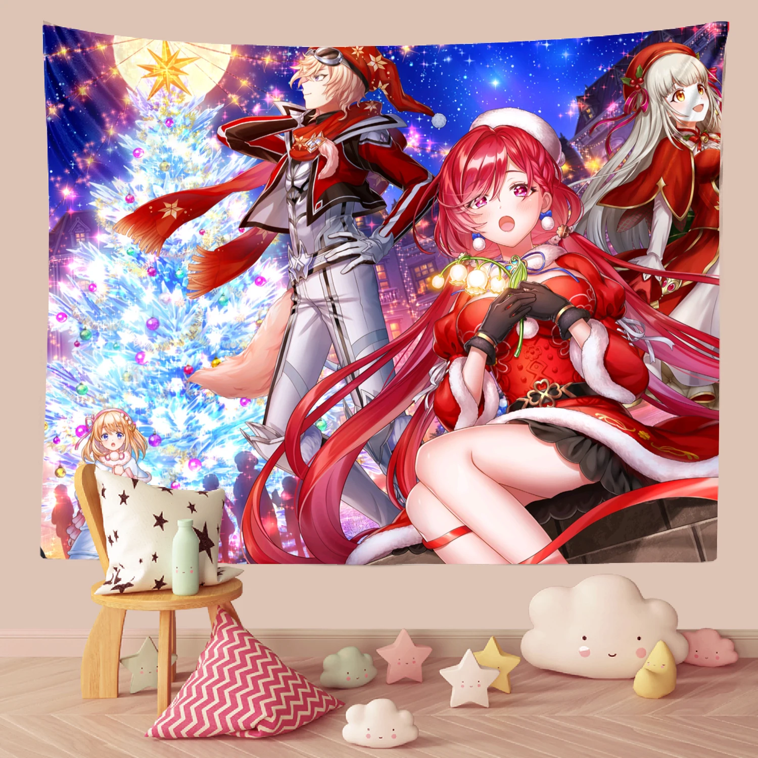 Хиппи девушка аниме гобелен с героями мультфильмов висячий фон тканевое