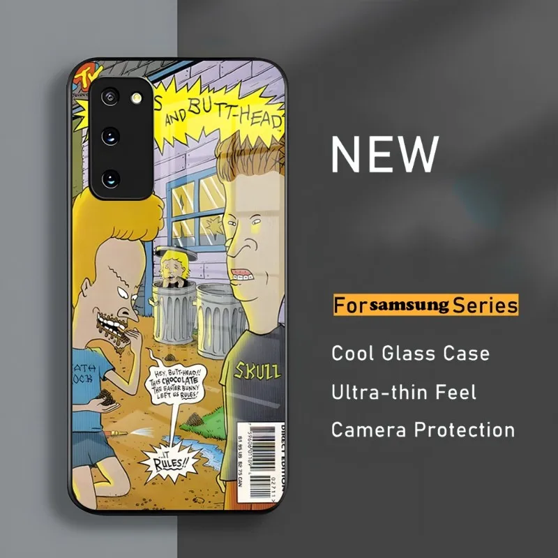 Чехол Beavis и Butthead для телефона Samsung S23 A54 S21 S22 Ultra A 42 32 52 51 Note 20 S10 E Plus S20 FE Pro A12, стеклянный чехол