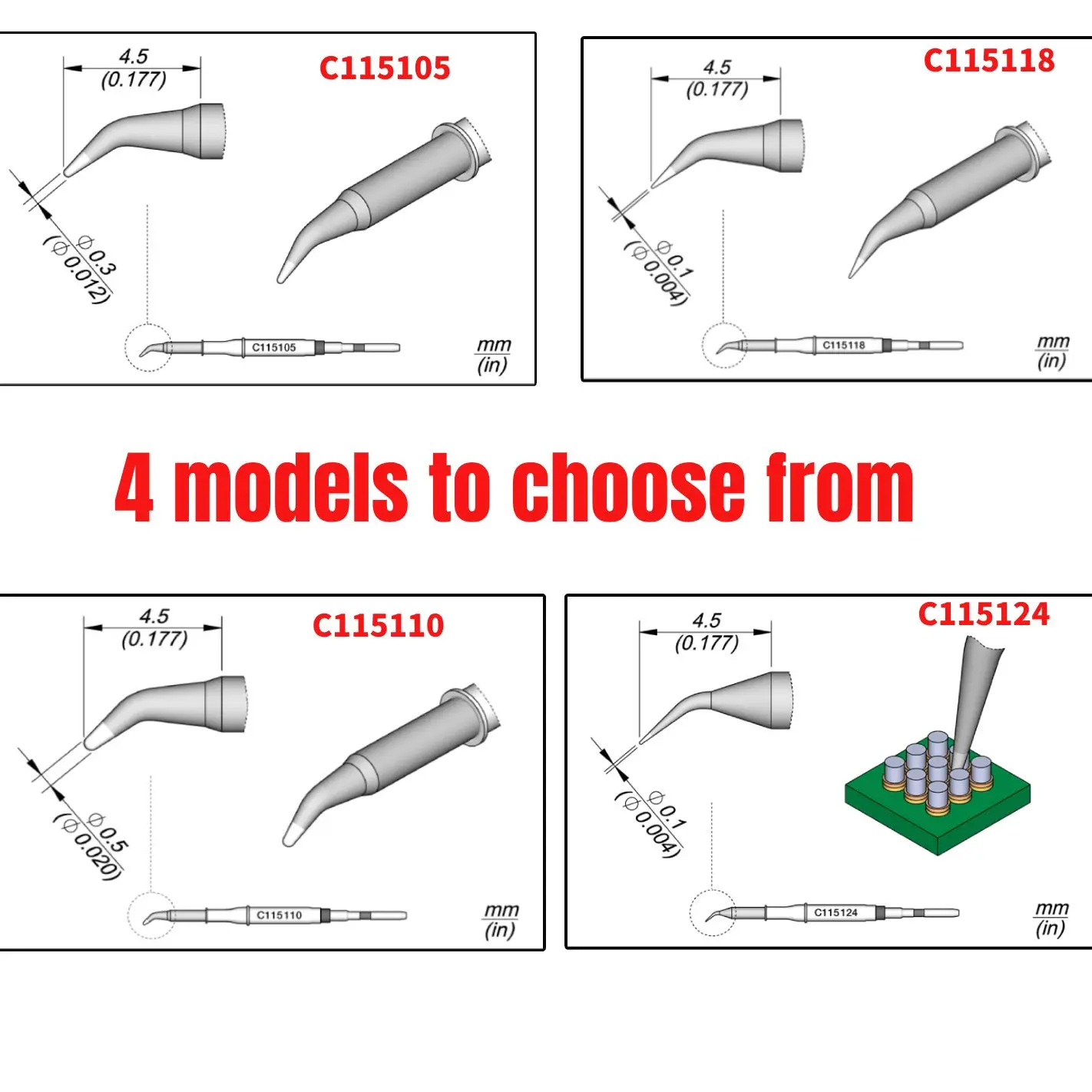 JBC C115 наконечник для сварки медный бессвинцовый нагревательный паяльник ремонта