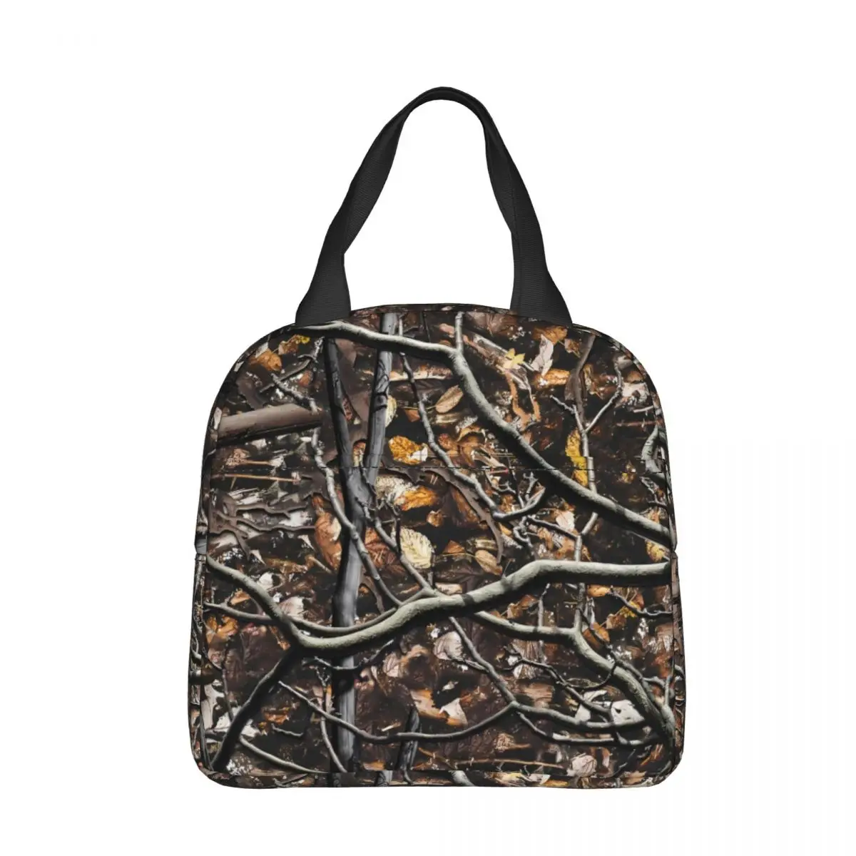

Leaf Oxford Cloth Portable Bags Real Tree Camouflage School Trip Lunch Hiking Debris Cooler Food Handbags