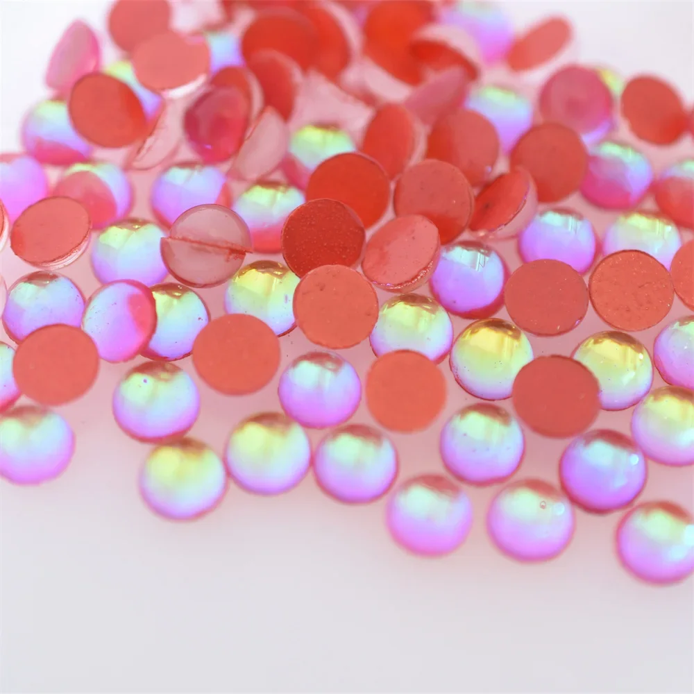 Swagpick Aurora Оранжево-красные Плоские Полукруглые Стеклянные Бусины