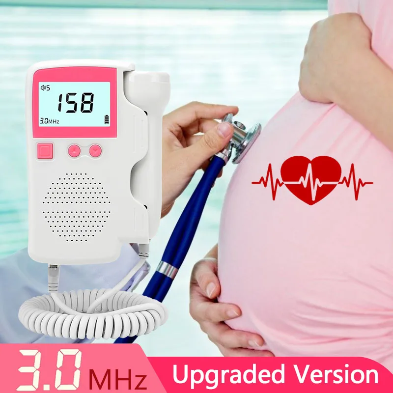 Household Baby Doppler Baby Fetal Heart Rate Monitor For Pregnant Fetal Doppler Detector LCD Display No Radiation Health Care portable fetal heart rate monitor fetal doppler monitor de fetal baby with free earphone audifono stethoscope for pregnant women