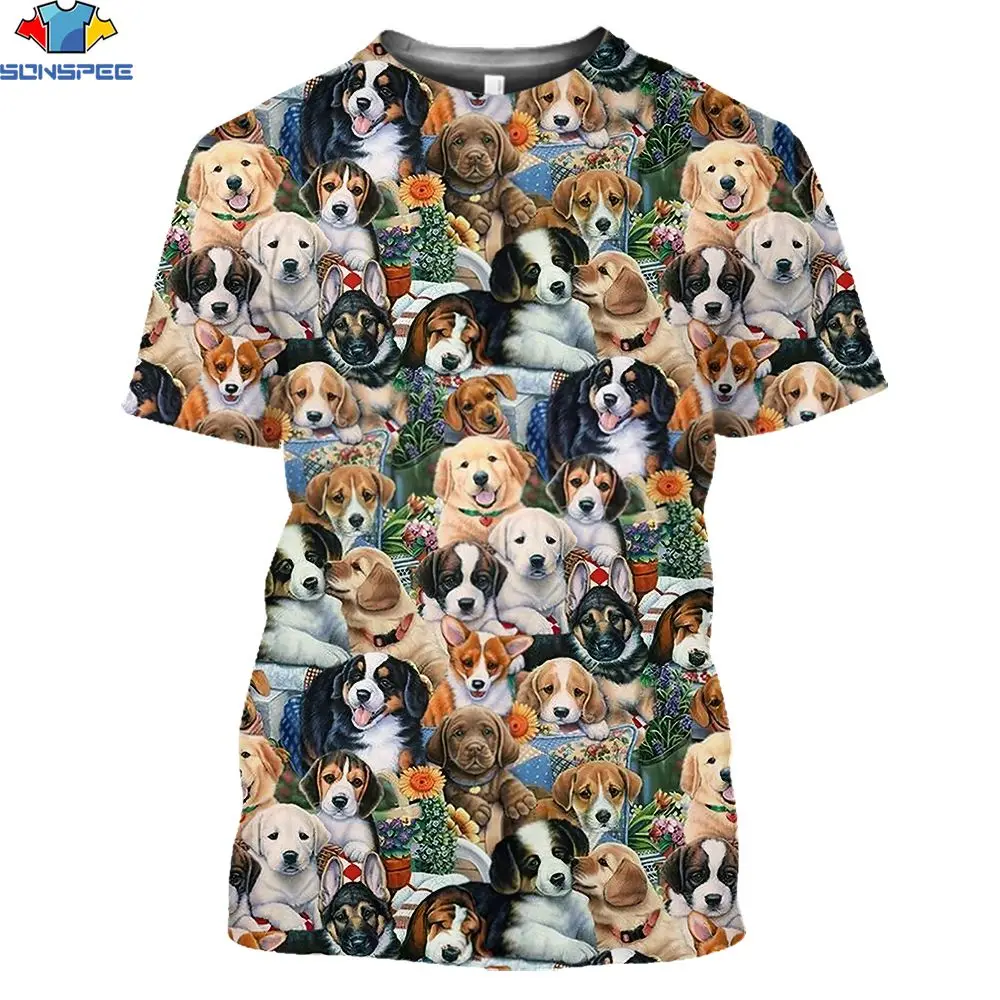 

SONSPEE 3d Print Tshirt for Men Women's Tee Kawaii Cute Pet Dog Tiling Animal Funny Casual Sport Versatile Spandex T-shirts Tops