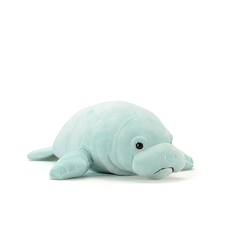 

40cm Long Soft Manatee Plush Toy Realistic Blue Steller's Sea Cow Stuffed Animal Doll Gifts For Adults Kids