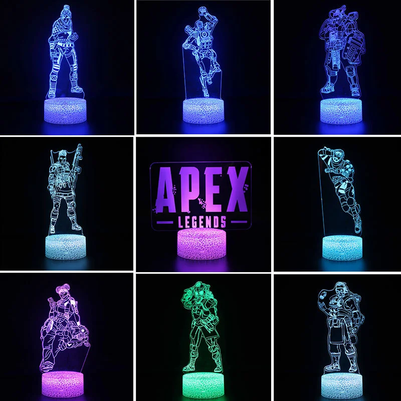 

APEX Legends Hero Red Dead Redemption 2 Figure Anime Night Light for Children 3D Acrylic LED Nightlamp Illusion Table Lamp Gifts