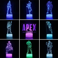 apex legends hero red dead redemption 2 figure anime night light for children 3d acrylic led nightlamp illusion table lamp gifts