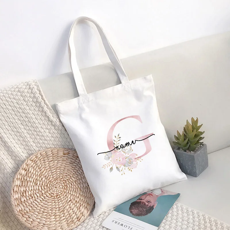 

Customize Your Name Bridal Party Gift Large Capacity Shopping Bag Tote Bag Reusable Shopping Bag Eco-Friendly Shoulder Bag