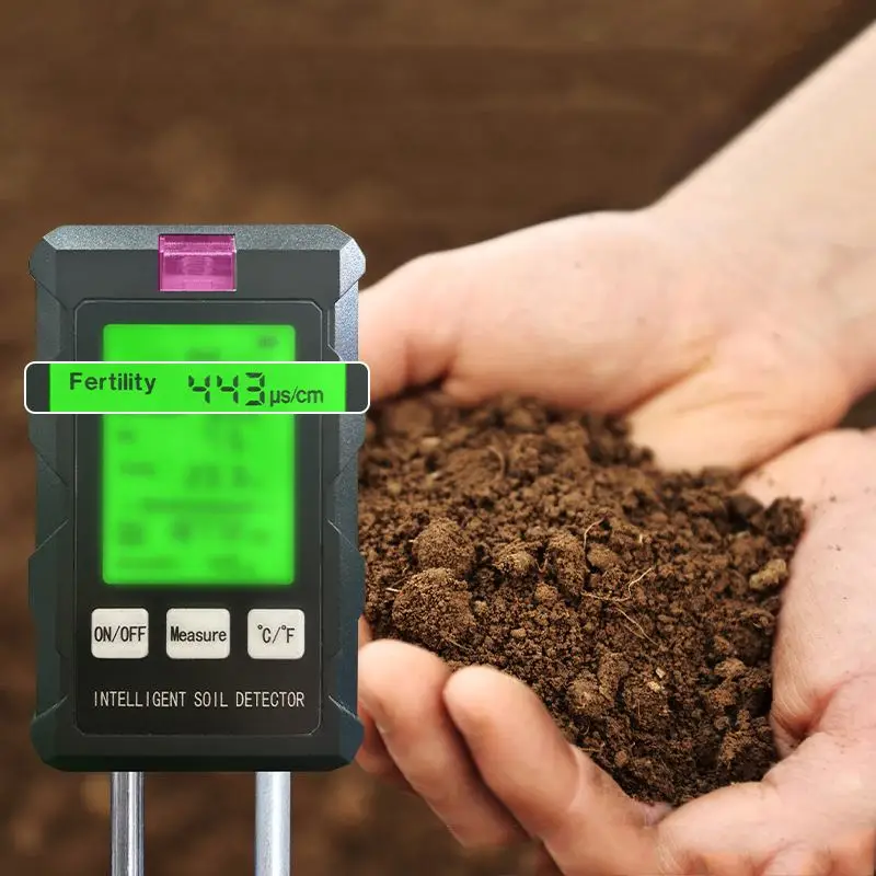 Высокоточный Тестер Почвы 6-в-1 PH EC Детектор Влажности Солнечного Света Воздуха
