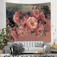 flowers style tapestry wall hanging butterflies pattern home decoration tapestry background cloth ceiling aesthetic room decor