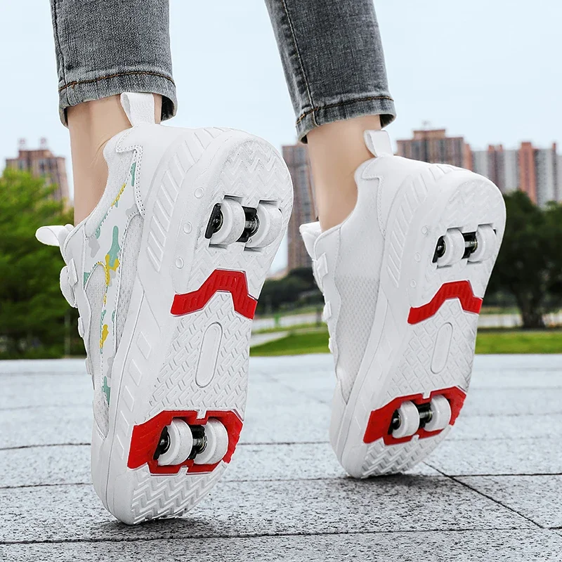 

2023 New Youth Roller Skating Shoes Children's Mesh Four Wheel Rage Shoes Men's and Girls' Roller Skating Shoes Size 29-40