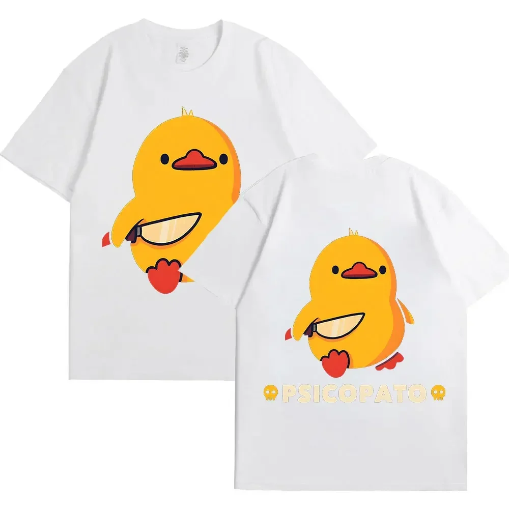 Женская одежда забавная футболка с рисунком утки и ножом двусторонняя принтом