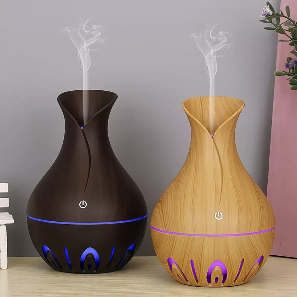 

Air Humidifier Ultrasonic Wood Grain Humidificador Diffuser Essential Aroma Oils Aromatherapy Diffuser Mini Mist Maker